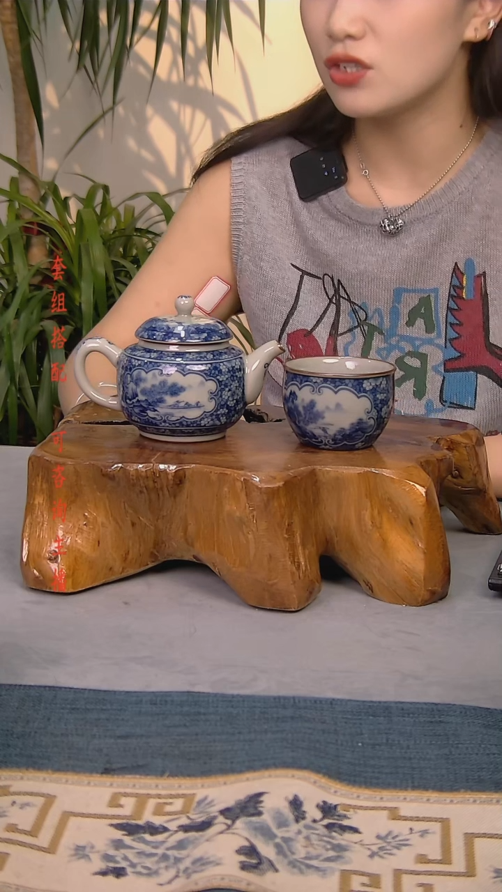 简装家用款2件套 老陶泥开片纹陶瓷茶具