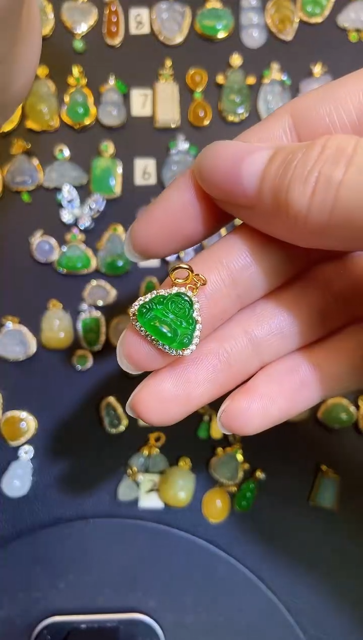 吊坠(不含链)银S925镶嵌翡翠1