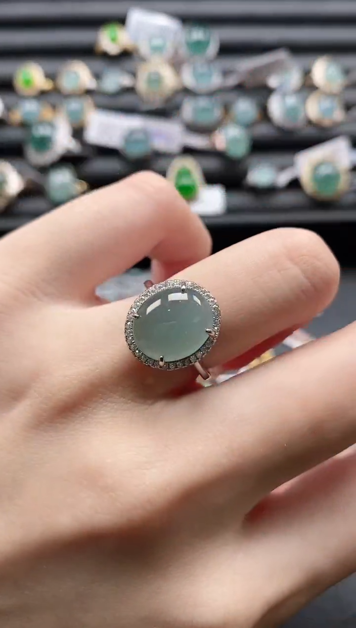 【闪购商品】翡翠戒指银S925镶嵌1111