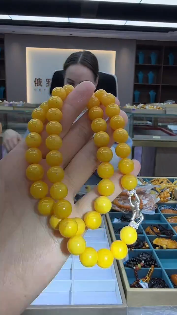 琥珀颈饰未镶嵌199秒拍号 假一罚三 10mm