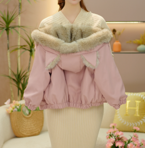 逗小铺【七尚】女童冬款双面穿皮面加绒加厚洋气韩版派客服Q122