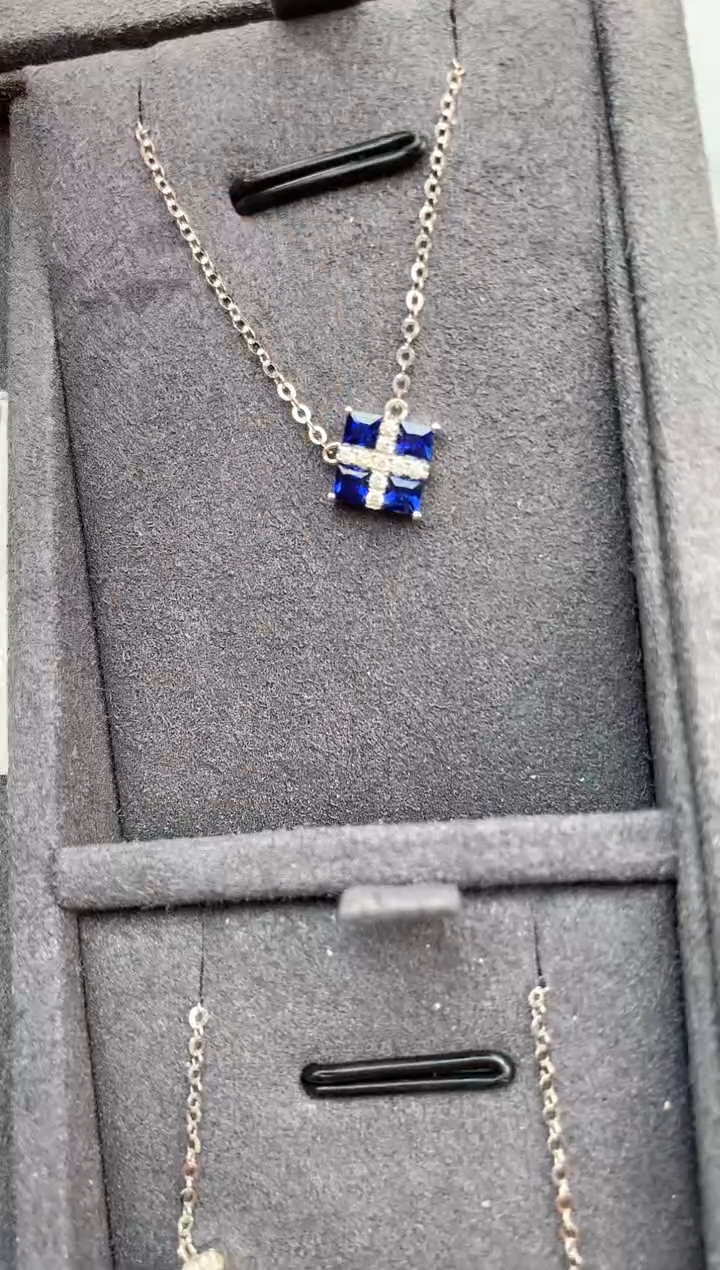 【闪购商品】蓝宝石项链18K金镶嵌50分皇家蓝项链