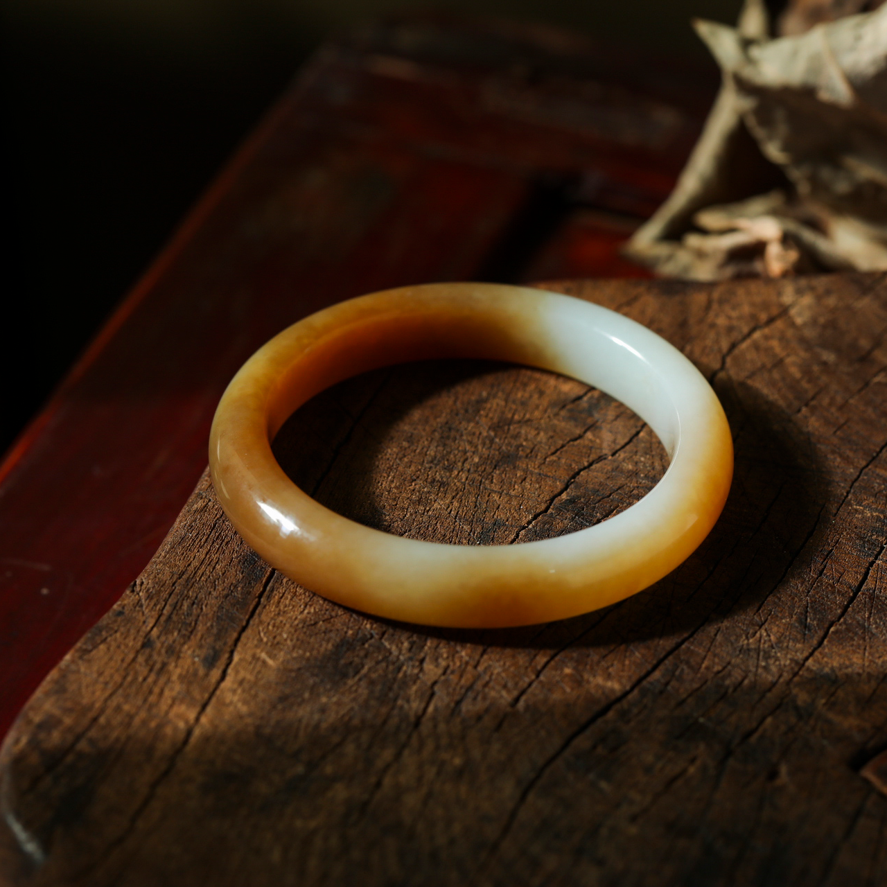 【意婵】（圈口51-53mm）天然典藏级和田玉且末糖手镯-908856