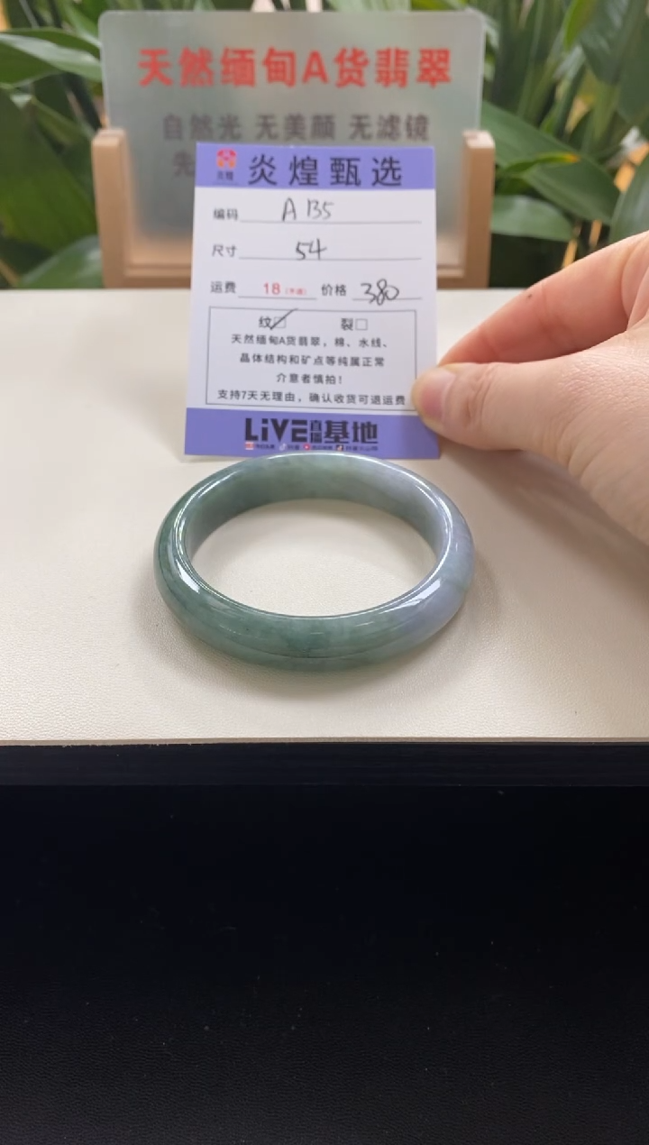 未镶嵌手镯翡翠圈口54编码a135