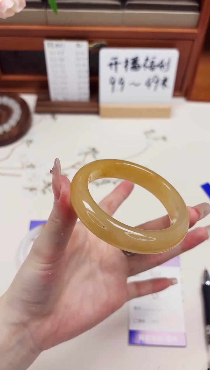 石英质玉手镯未镶嵌10-财气镯-圈口55