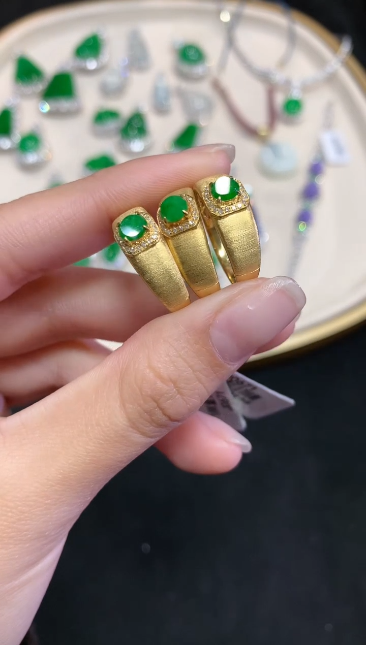 【闪购商品】翡翠戒指18K金镶嵌 （多样性发一件）W560|2680
