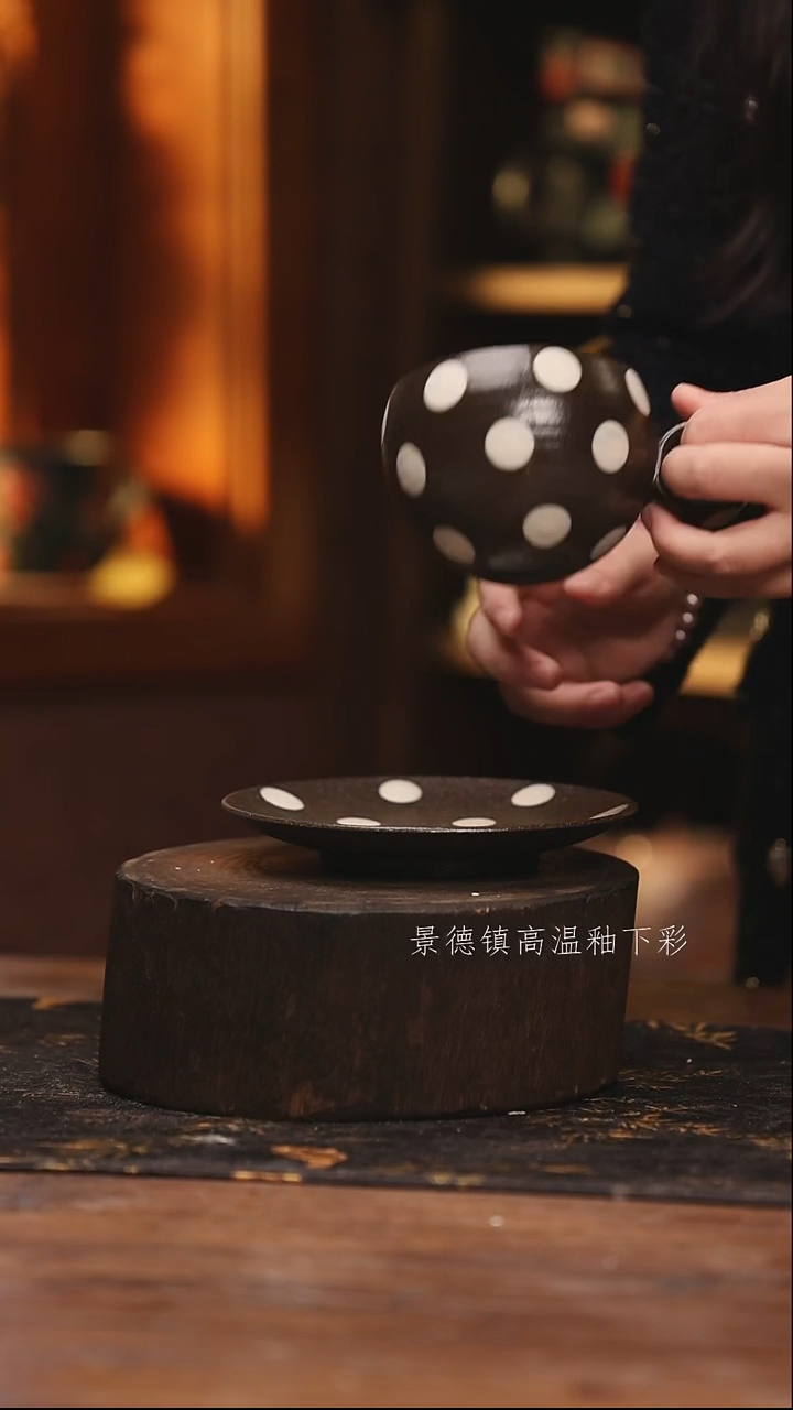 陶瓷景德镇高温釉下手绘陶瓷@L487@