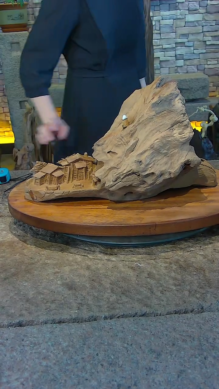 木金丝楠木山水摆件