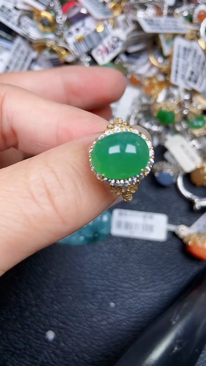 颈饰银S925镶嵌翡翠091