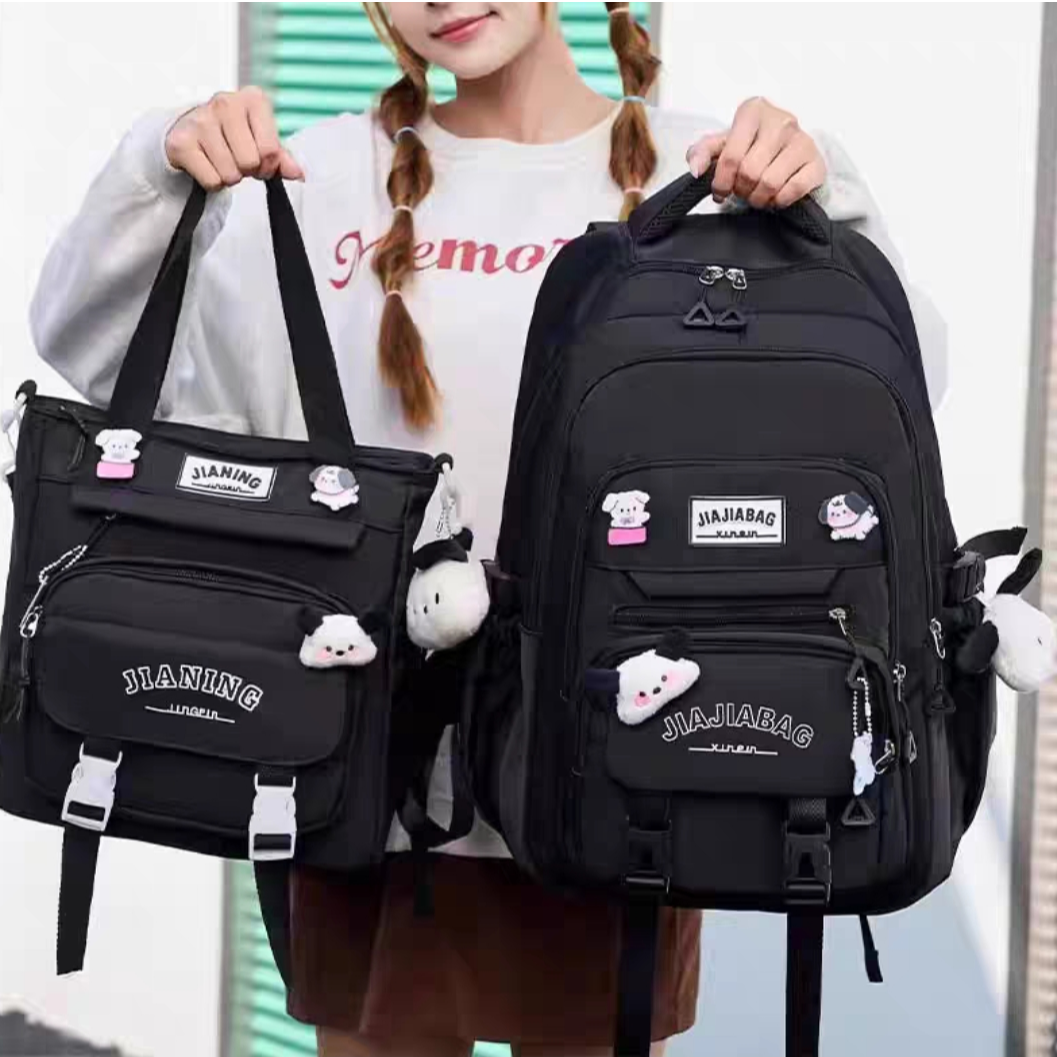 【亲亲小伙伴精选】背负式文艺风双肩男女双根减负书包