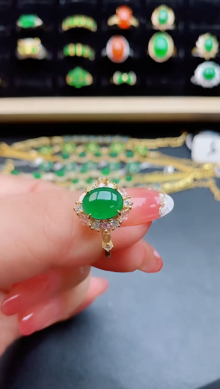 【闪购商品】翡翠戒指银S925镶嵌1212