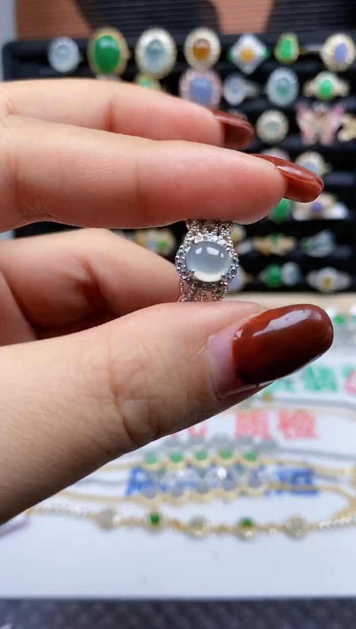 银S925镶嵌戒指翡翠294