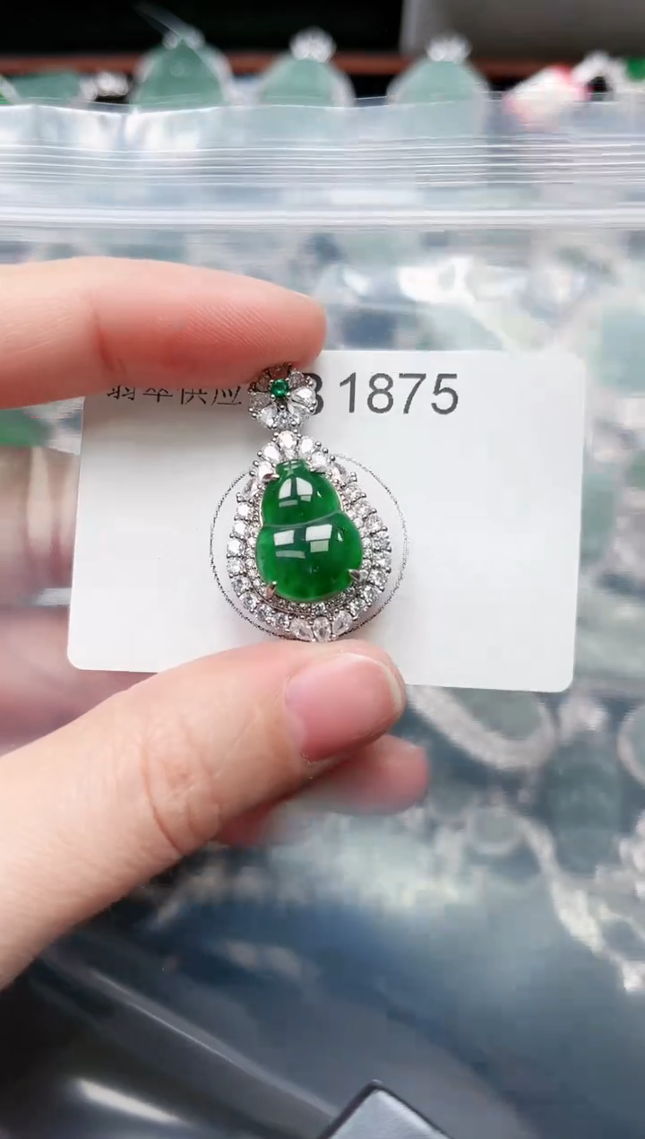 【闪购商品】翡翠颈饰未镶嵌赠皮绳1875