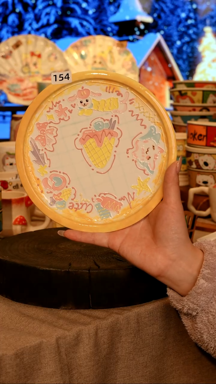 陶瓷154景德镇原创设计师款高温陶瓷手工手绘