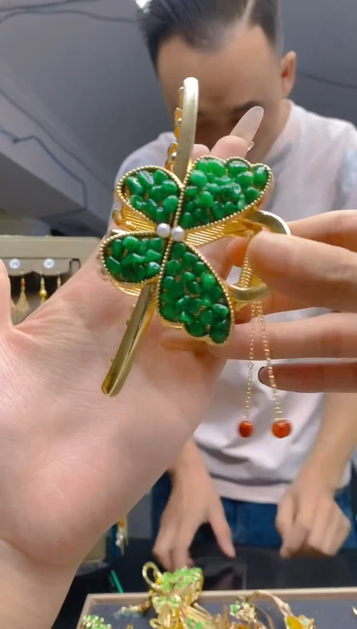 【闪购商品】翡翠耳饰合金113翡翠发簪