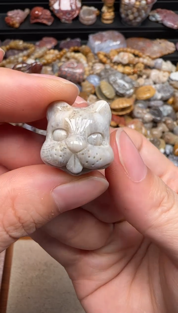 【闪购商品】硅化珊瑚（珊瑚玉）未镶嵌颈饰950