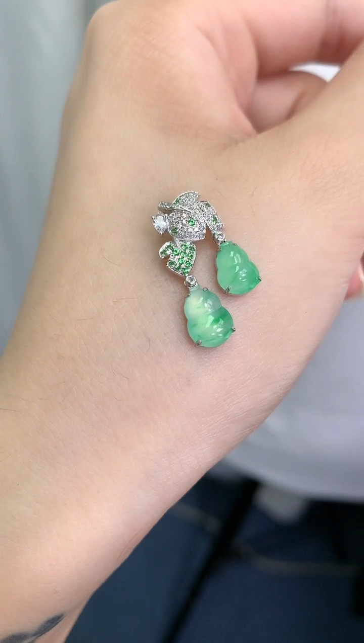 翡翠18K金镶嵌颈饰模式推广期24小时鉴赏期