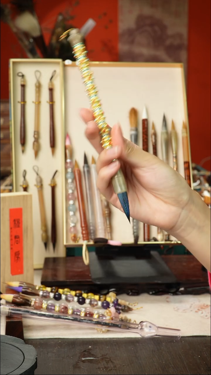 孤品高货毛笔链接 清水试笔 蘸墨不退