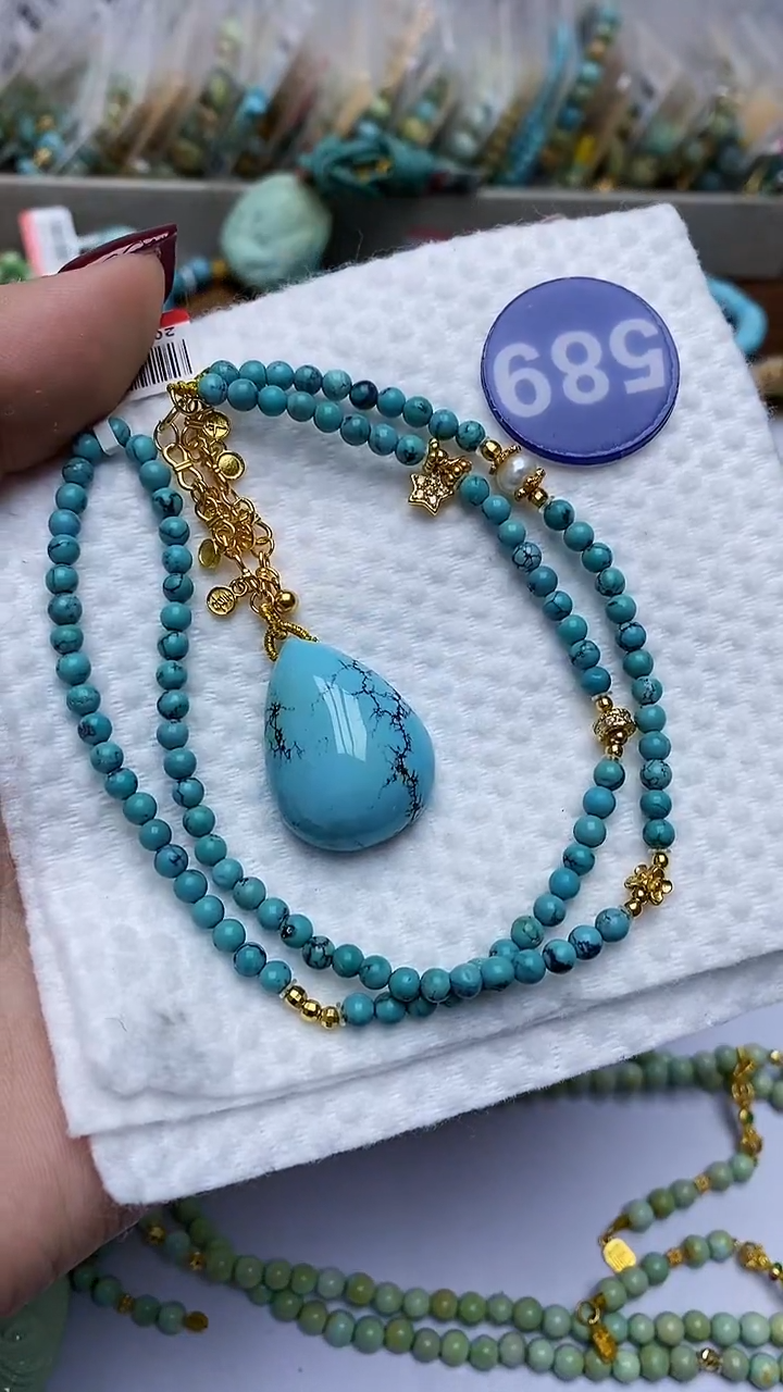 【闪购商品】绿松石项链银S925镶嵌589