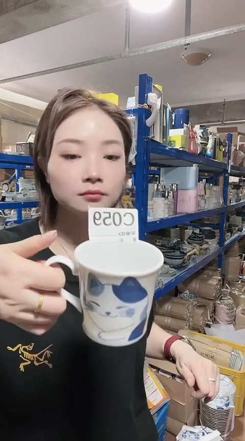 瓷片全新高端瓷器 新款猫咪杯C059