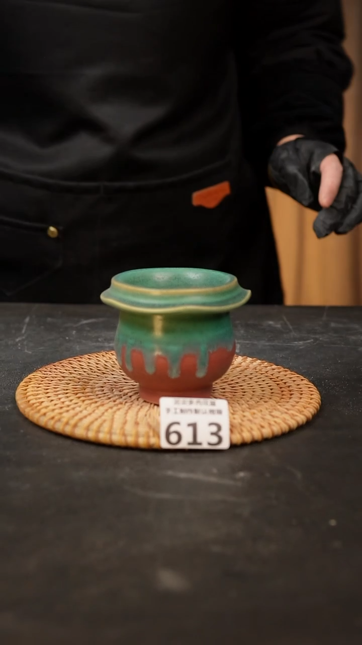 【闪购商品】瓷片613泥泥手工花盆口6高8