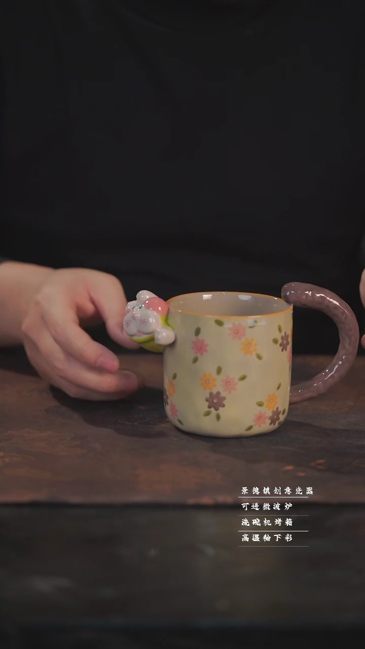 【闪购商品】杯如花手绘手作陶瓷@@981