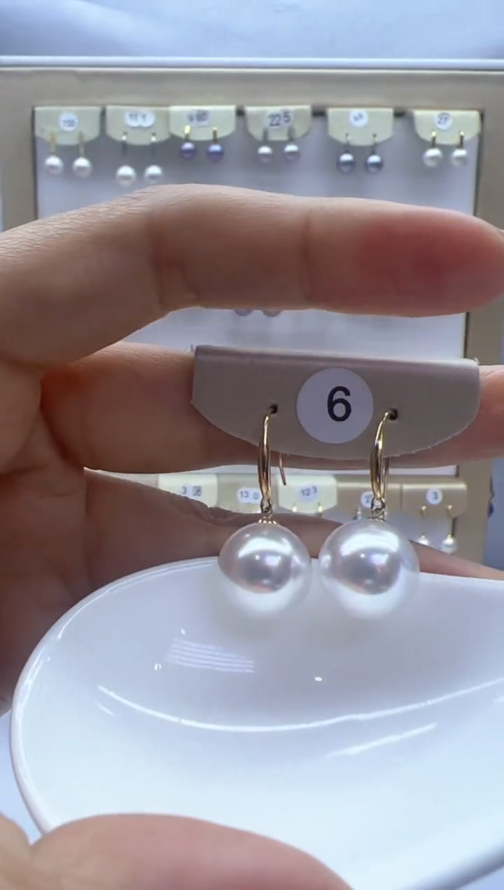 【闪购商品】淡水珍珠耳饰18K金镶嵌6