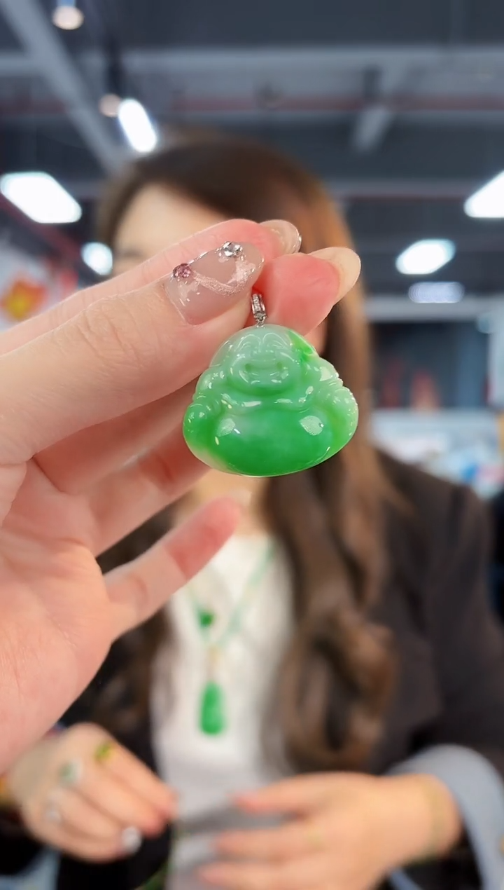 【闪购商品】翡翠颈饰18K金镶嵌缅料A货/支持复检/一件