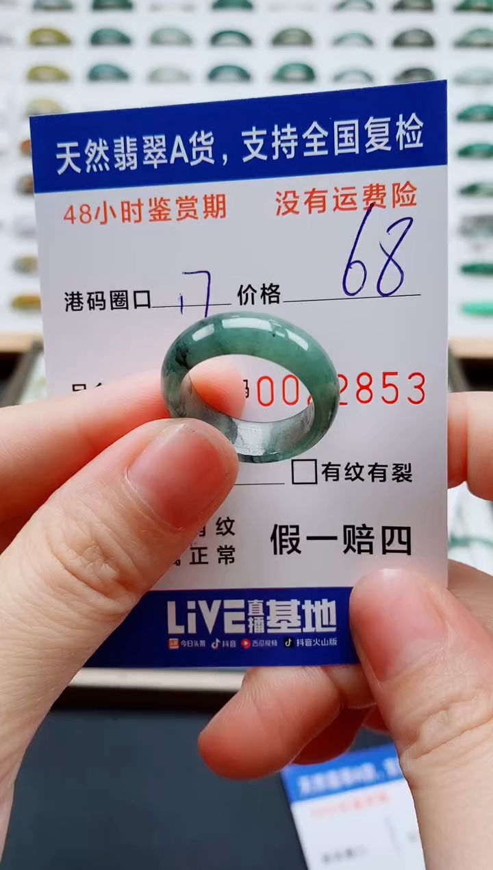 翡翠戒指未镶嵌天然A货翡翠戒圈2853