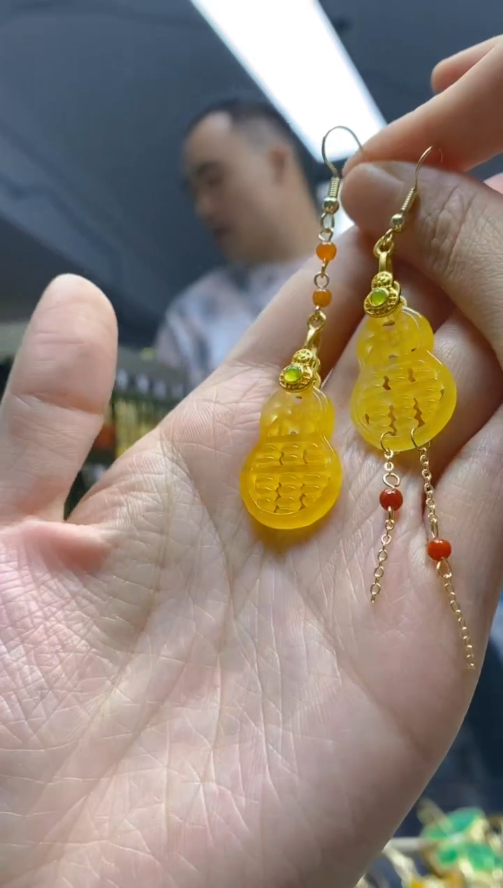 【闪购商品】翡翠耳饰合金116翡翠耳钩