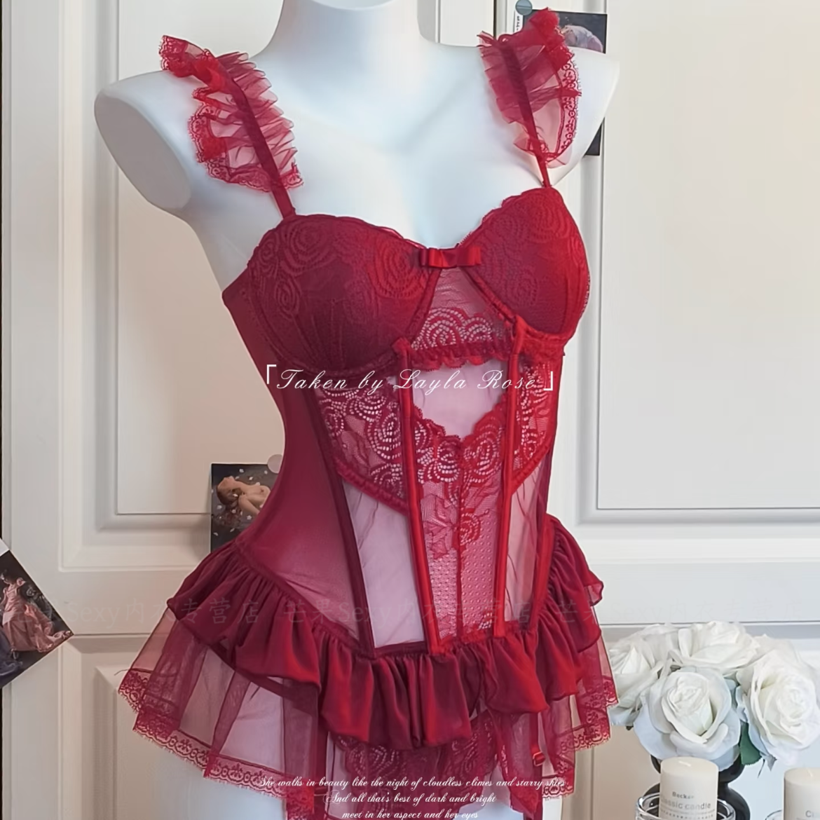 【玫瑰恋情】80-200斤聚拢收腰显瘦大码性感睡衣高级感纯欲风睡裙