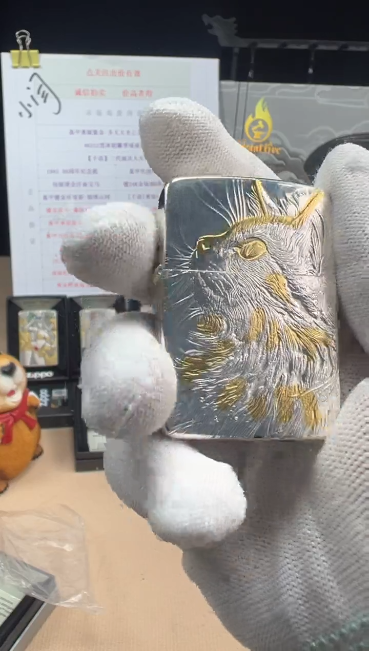 铜睡猫1941包银鎏金