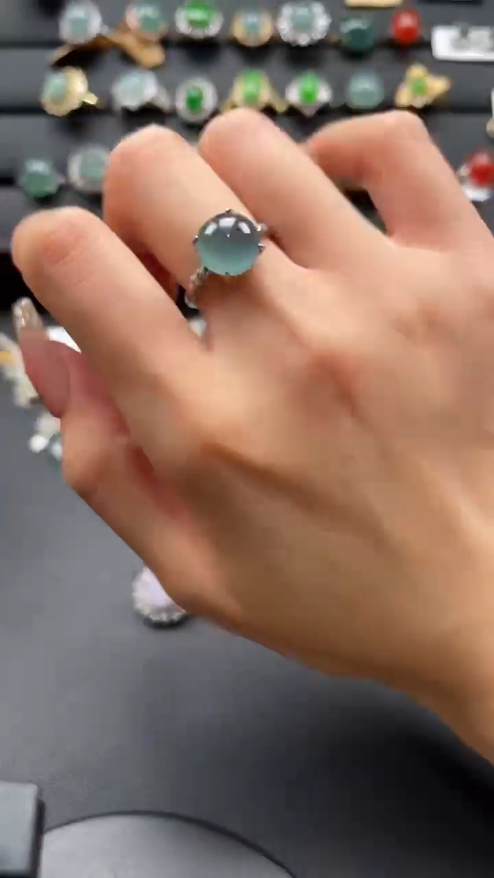 【闪购商品】翡翠戒指银S925镶嵌4356435