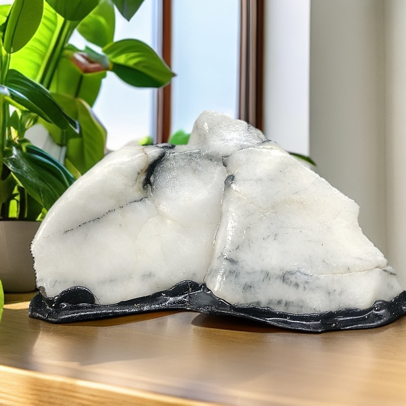 新疆天然简约奇石原石造景中式陶瓷创意轻奢石家居饰品立体工艺品