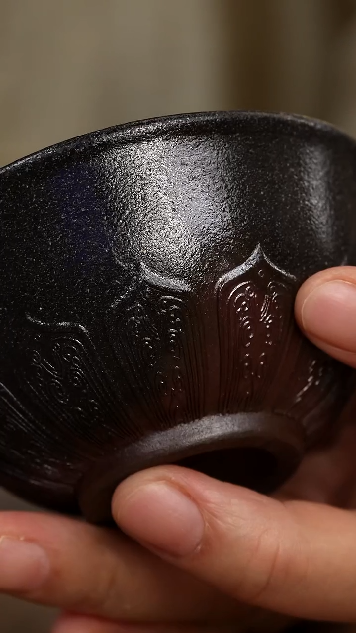 紫砂茶宠柴烧莲花杯