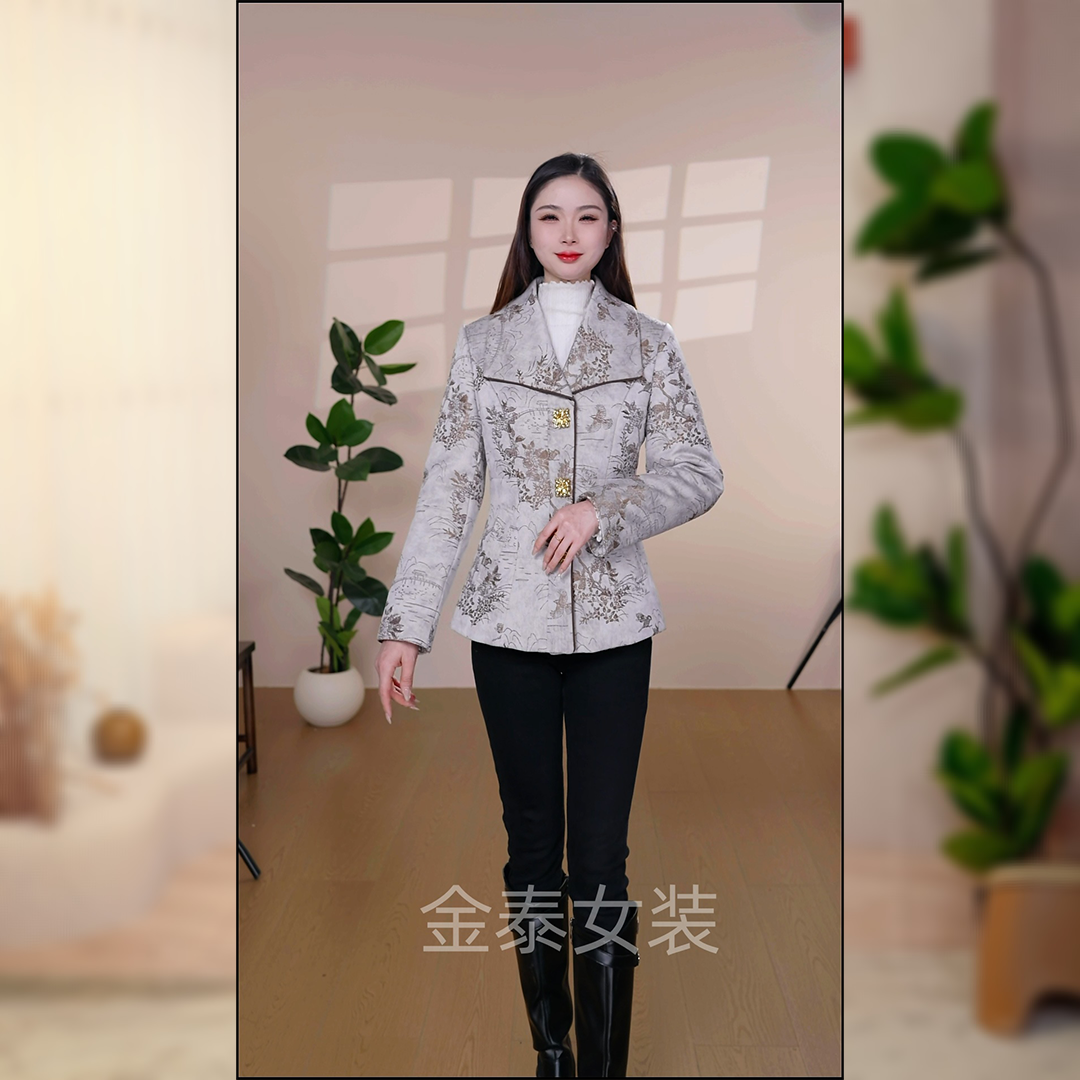 2【鎏熙女装】25A-956气质休闲秋冬外套时尚减龄外套女装