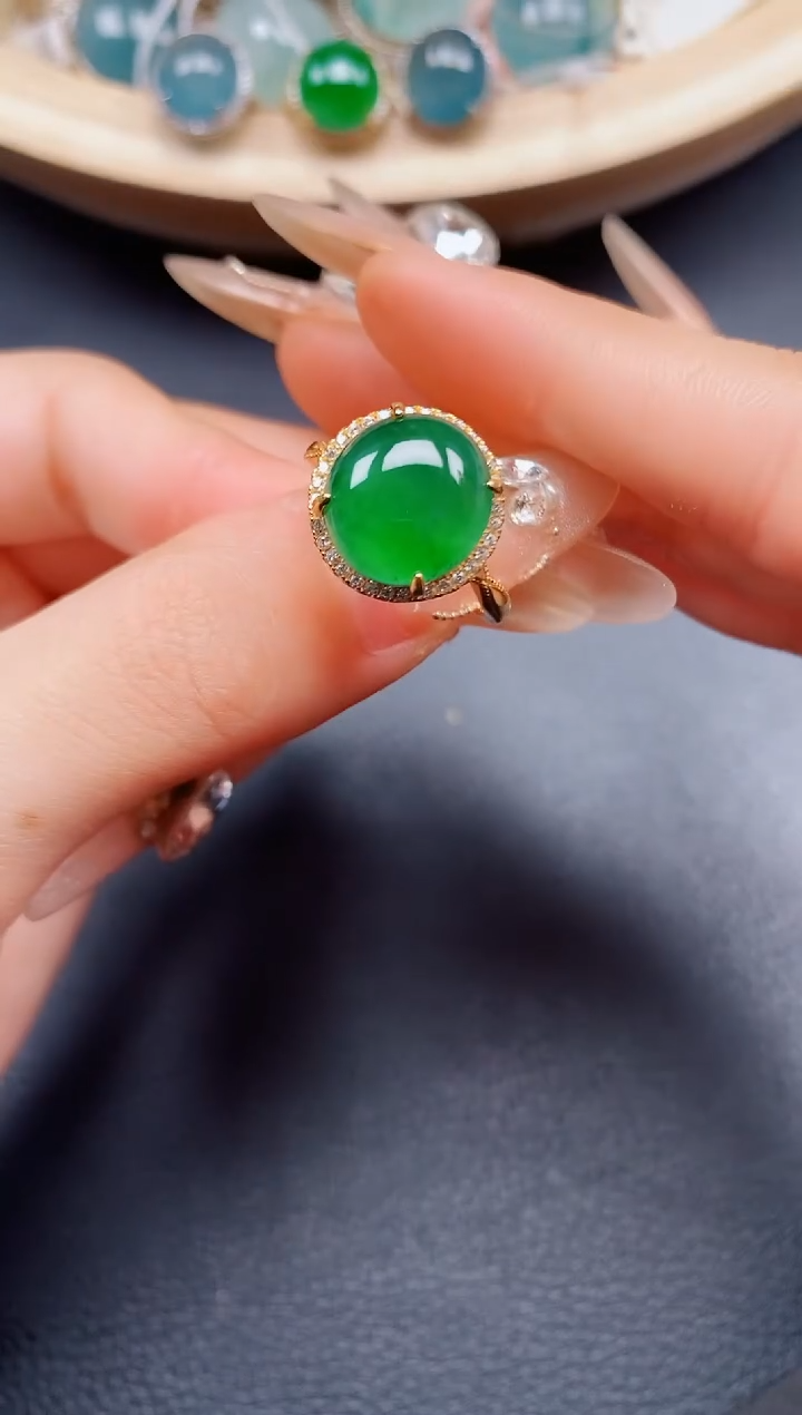 【闪购商品】翡翠戒指银S925镶嵌翡翠