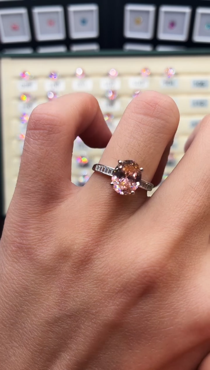 戒指彩色蓝宝石银S925镶嵌1111