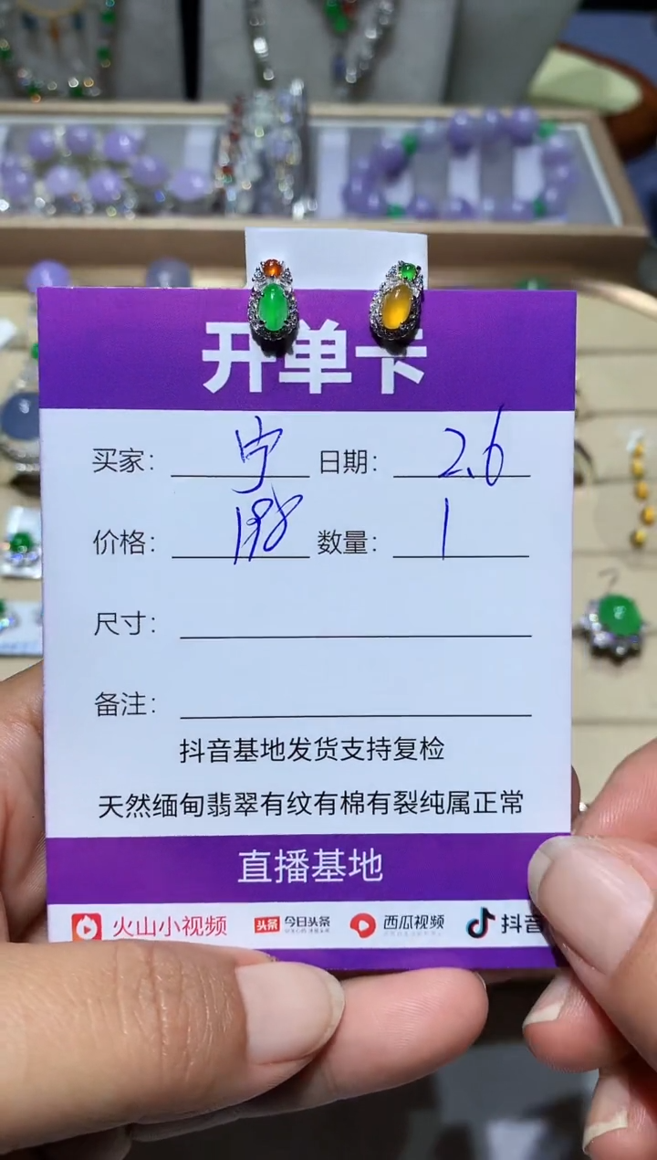 【闪购商品】翡翠耳饰未镶嵌 宁静致远