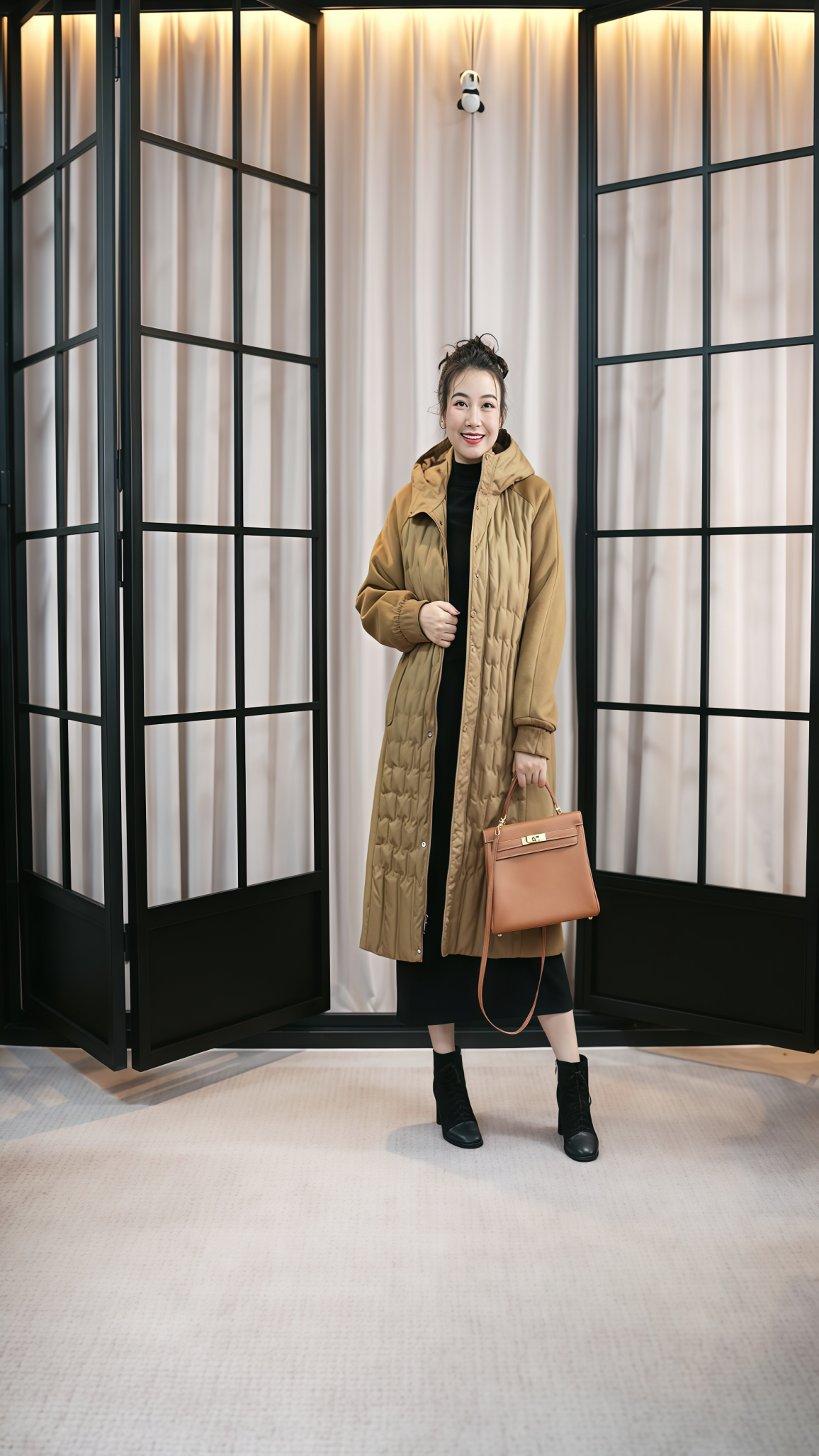 2025新！冬季长款连帽拼接保暖厚款休闲感百搭超好穿通勤22193