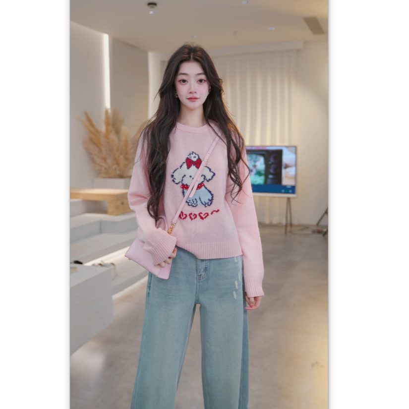 Basic House/百家好新款百搭减龄针织衫  B1405B56302