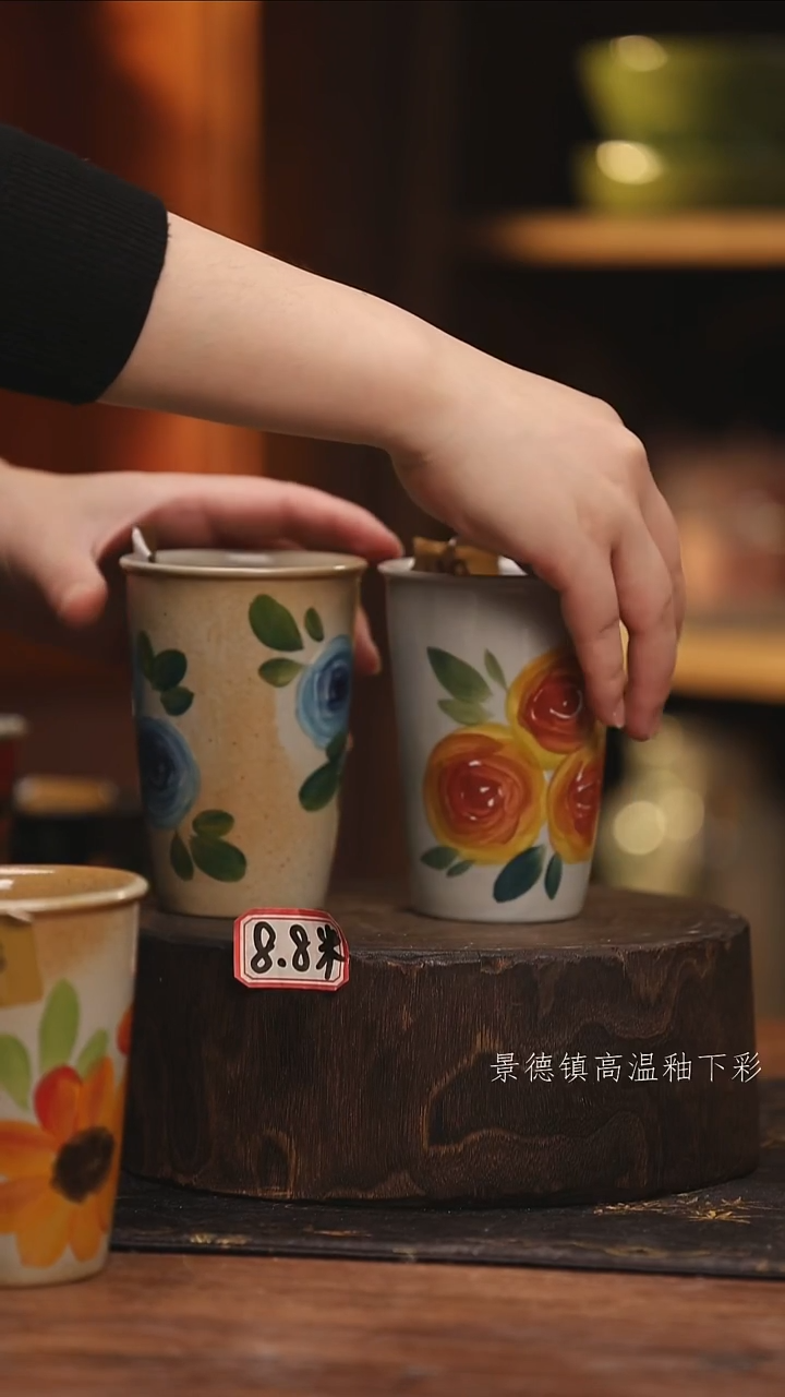 陶瓷景德镇高温釉下手绘陶瓷