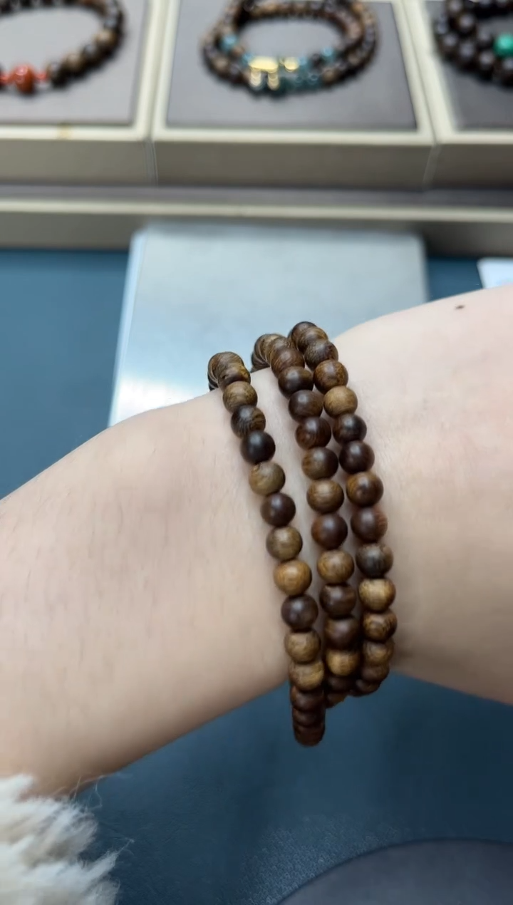 【闪购商品】沉香手串越南芽庄白棋楠沉水级高油留疤老料6mm