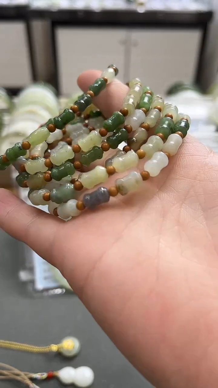 【闪购商品】和田玉手链未镶嵌节节高升手串6mm