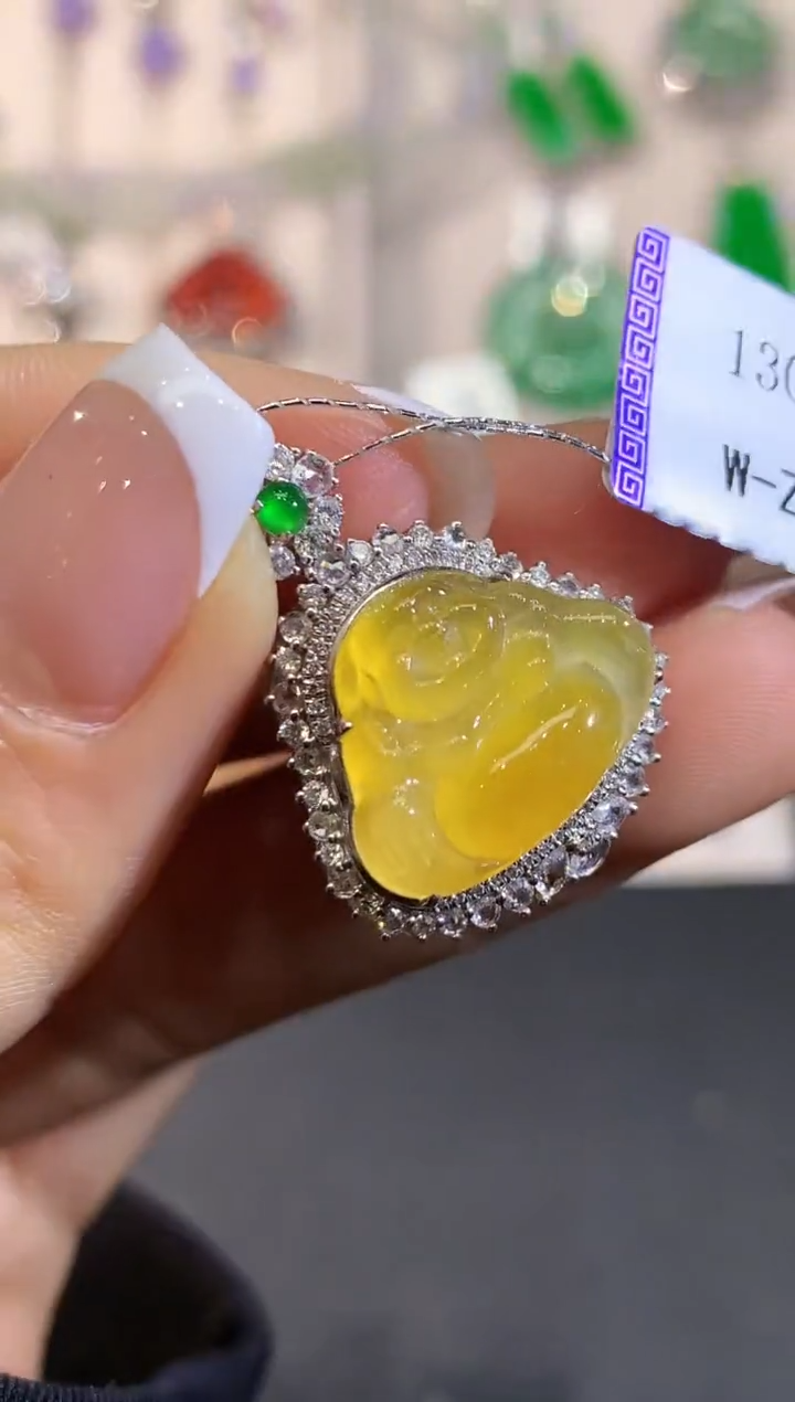 【闪购商品】翡翠吊坠(不含链)18K金镶嵌YS130764