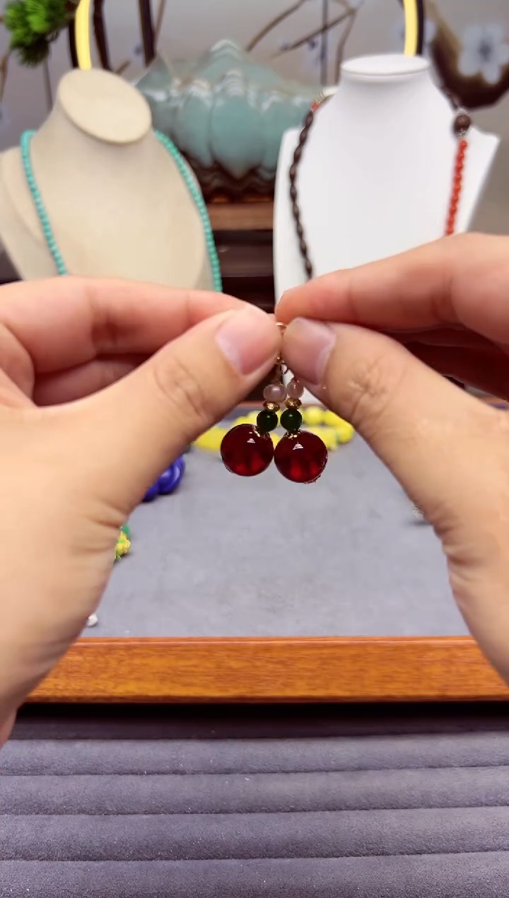 【闪购商品】蜜蜡耳饰14K金镶嵌E232```````