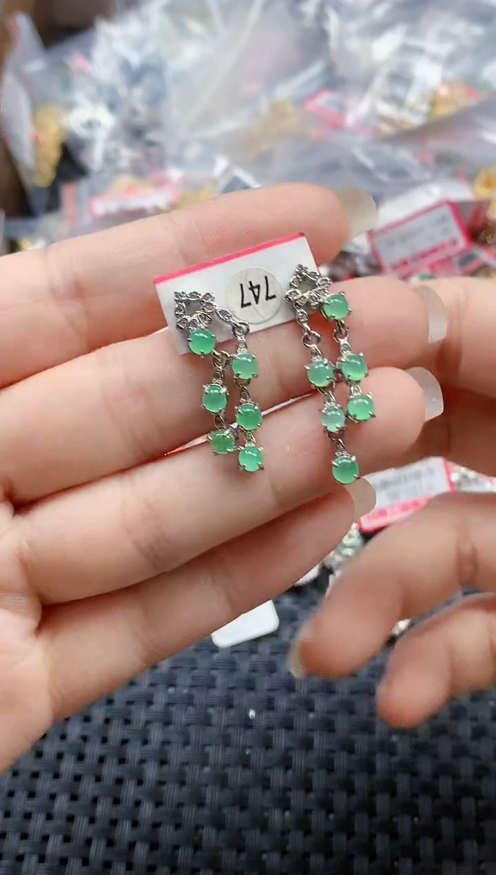 银S925镶嵌戒指翡翠天然A货缅甸翡翠