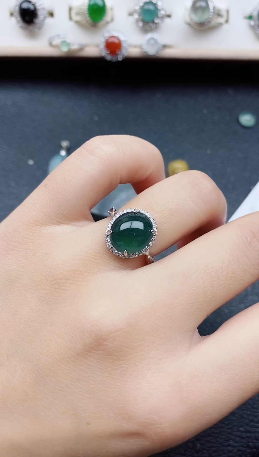 【闪购商品】翡翠戒指银S925镶嵌11111