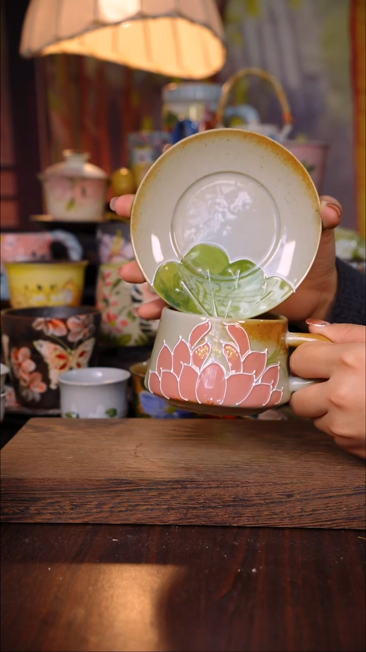 杯子陶泥垚手作 景德镇手工手绘陶瓷器物