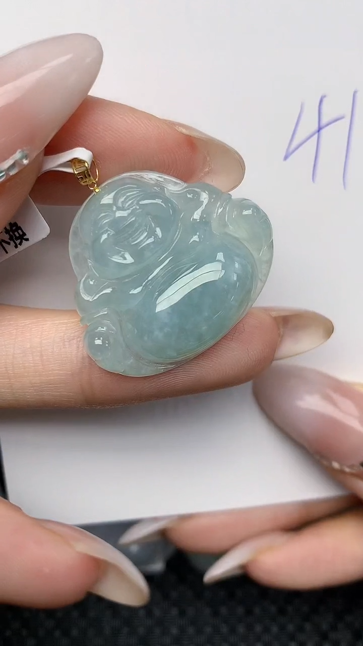 【闪购商品】翡翠颈饰18K金镶嵌天然翡翠A货